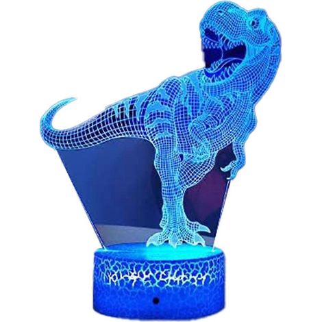 Veilleuse dinosaure 3D LED, lampe dinosaure Domineering USB de bureau - Comme illustré - (1/5)