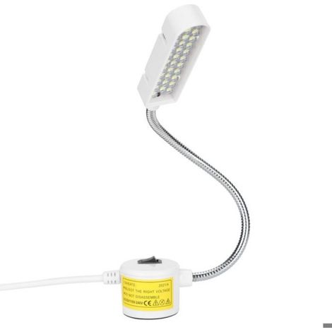 1 Lampe LED, 33 diodes, bras flexible métal, base magnétique, orientation 360°, pour machine à coudre, atelier (1/5)