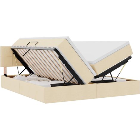 Maison Exclusive - Letto con Contenitore Crema 180 x 200 cm Pelle Sintetica