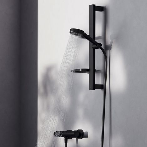 Ideal Standard Ceratherm Alu+ Robinetterie de douche en applique avec mitigeur thermostatique noir mat