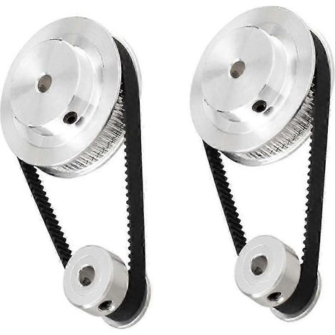 2 jeux de poulies de distribution synchrones 2GT, alésage 20-60 dents, en aluminium, pour courroie de distribution GT2 - Bon état (1/5)