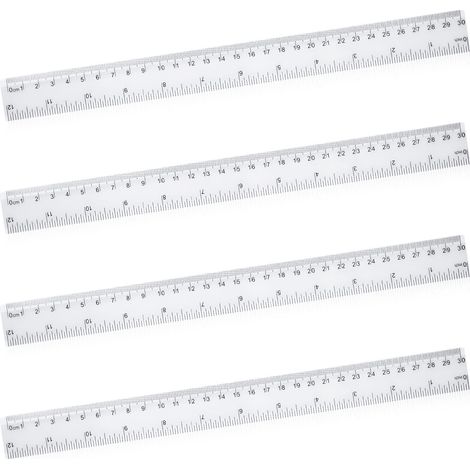 4 ègles de 30 cm en plastique tanspaent incassable (1/5)