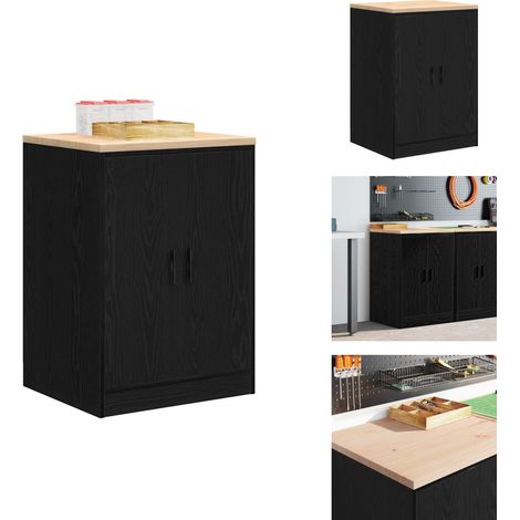 Armoire de rangement de garage noir 60x51x85 cm bois de pin - Armoire De Rangement De Garage - Armoires De Rangement De Garage - Armoire - Armoire De Garage (1/5)