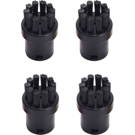 Juego de 4 cepillos redondos de repuesto para limpiadoras a vapor Karcher SC1 SC2 SC3 SC4 SC5 SC7, color negro.
