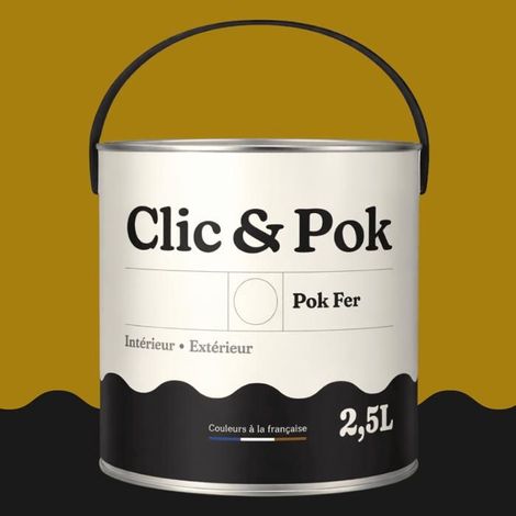 Peinture Fer Antirouille – Métal Extérieur Intérieur, Satinée, Protection Rouille - 2,5L - RAL 1027 - Jaune curry (1/4)
