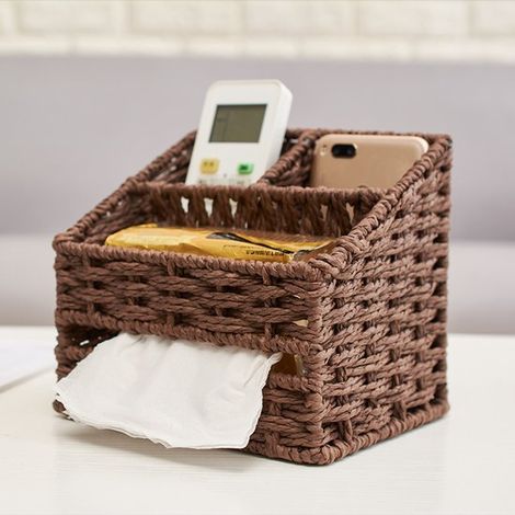 Panier de Rangement Tressé Style Naturel – Corbeille de Rangement Rustique en Osier pour Déco Intérieure (1/5)