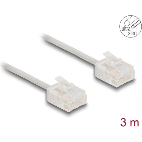 Delock Cable de red RJ45 Cat.6 UTP Ultra Slim 3 m gris con enchufes cortos