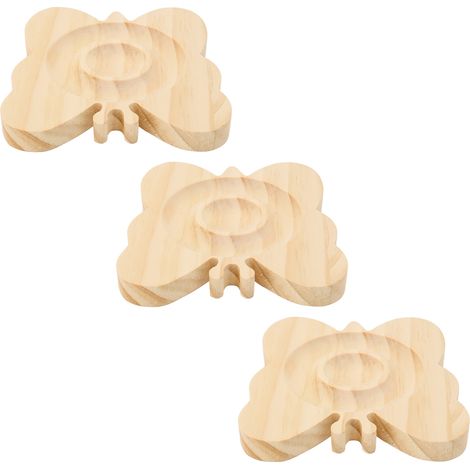 Plateau à bijoux 3 pièces en bois massif, présentoir à bracelets décoratif à perles lisses (1/5)