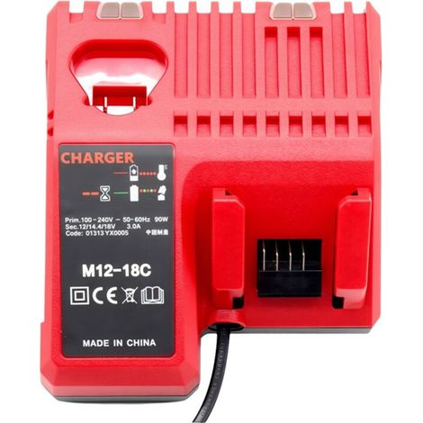 Chargeur de Batterie Li-Ion de Remplacement Multi-Tension pour M12 M18C 14 V-18 V 48-11-1850 48-11-1840 Prise UE (1/2)