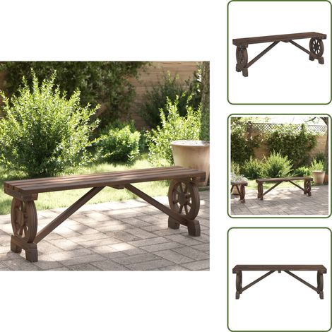 The Living Store Gartenbank 115 cm Massivholz Tanne - Holz Gartenbank - Gartenstuhl - Outdoor Möbel - Balkonmöbel - Terrassenmöbel (1/5)