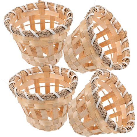 4pièces Lampes Tissées Abat-jour Miniatures Pour Guirlandes Lumineuses Décoration Intérieure Naturelle Et Chaleureuse (1/5)