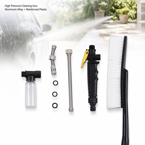 Lancia idropulitrice ad alta pressione - Alluminio e plastica - Ugello regolabile con spazzola - Ideale per auto e giardini (1/5)