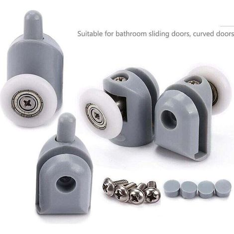 Lot de 8 Roulettes Coulissantes Porte, 23mm Galet Rouleau Roulette Roue pour Cabine Salle de Bain (1/5)