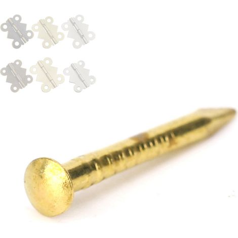 Clous en cuivre de style chinois, petits clous en cuivre à tête ronde, clous pour tambour, charnières de meubles, clous anciens en laiton, 10 mm, 15 mm, 18 mm, 22 mm, 15 mm de long. (1/5)