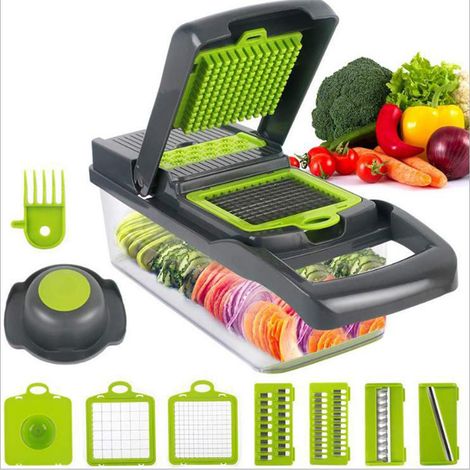 Hachoir à légumes 15 en 1, coupe-légumes, hachoir à pommes de terre, râpe à radis pour la cuisine (1/5)