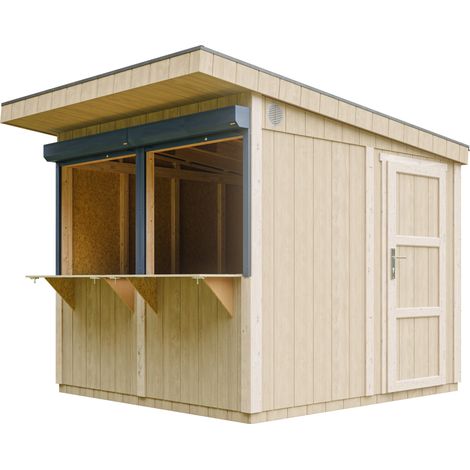 Timbela – Kiosque de jardin 5,9 m2 – Panneaux en bois LP SmartSide 10 mm – H240x305 cm – Cadre renforcé 30x60 mm – M950