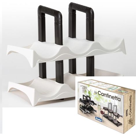 Supporto per Bottiglie Effetto Legno la Cantinetta 6 Bottiglie Panna 33x19x27cm (1/5)