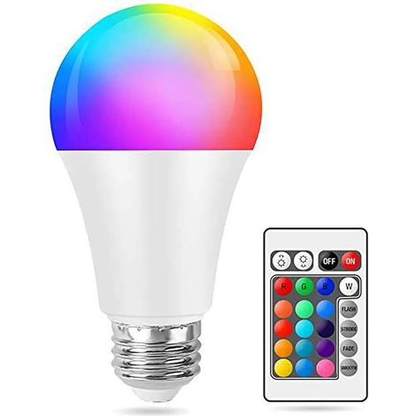 Ampoule LED RGB, lampe colorée changeante, avec télécommande IR, E27, RGBWW,10W, 220V (1/5)