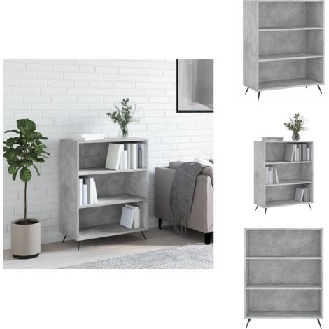 Bücherregal Betongrau 69,5x32,5x90 cm Holzwerkstoff - Buche Regal - Bücherständer - Wohnraumgestaltung - Modernes Design - Holzwerkstoff (1/5)