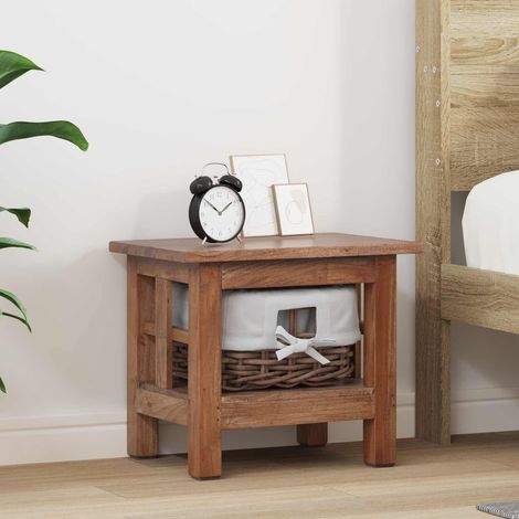 Beistelltisch Braun 38 x 28 x 35 cm Massivholz Mahagoni
