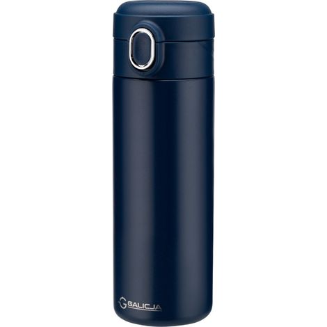 XAVIER Thermobecher/Trinkflasche 400 ml, Edelstahl 18/10, Kunststoff, marineblau (1/2)