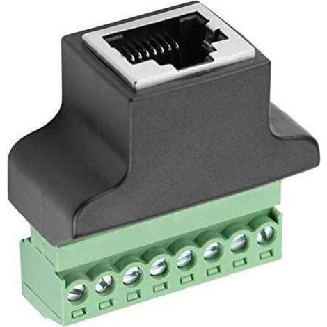 Ethernet RJ45 Femelle Boulon à borne à vis 8 Broches CCTV numérique DVR Adaptateur connecteur Net réseau Prise câble Adaptateur d'extension (1/4)