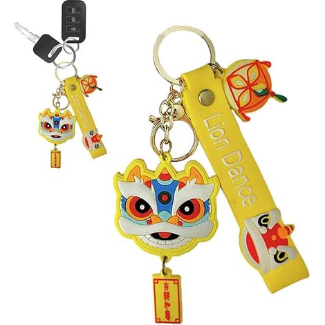 Porte-clés animal mignon  Pendentif breloque animal dansant pour le Nouvel An, pendentif pour sac, porte-clés décoratif pour