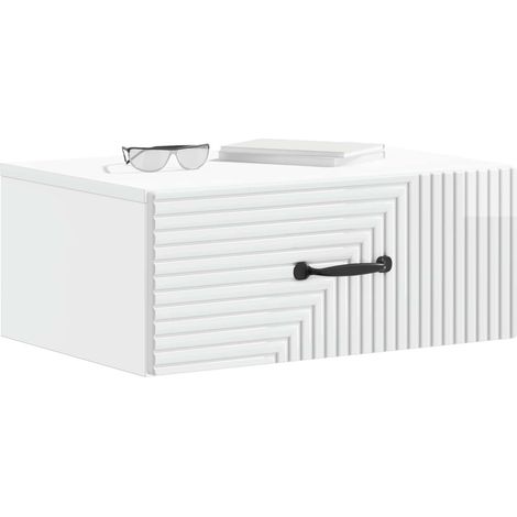 Maison Exclusive - Mobiletto da notte a muro 2 pcs Bianco Lucido 49 x 34,5 x 20 cm