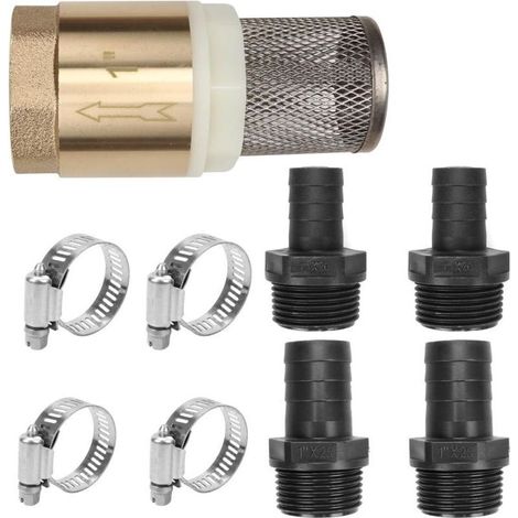 Clapet De Pied, Crépine D'aspiration Avec Clapet Anti-Retour, Clapet De Pied En Laiton, Filtre D'aspiration De 25 Mm Avec Dispositif Anti-Retour, Avec Raccord De Tuyau Pour Pompe De Puits De Jardin Ou (1/5)