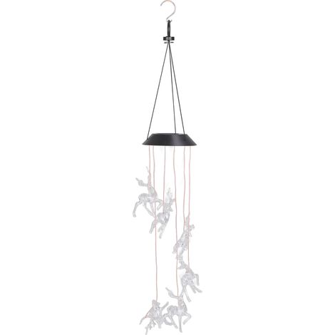 Carillon lumineux solaire LED cerf, décoration de Noël extérieur suspendue pour jardin, guirlande lumineuse solaire (1/5)