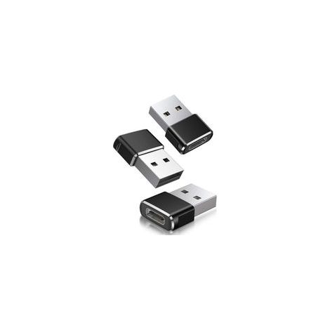 Lot de 3 adaptateurs USB vers USB C, convertisseur de câble de chargeur de type C femelle vers USB A mâle (1/5)