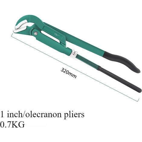 Pince à bec d'aigle (1 pouce), clé à pipe robuste réglable à 45° (1/5)