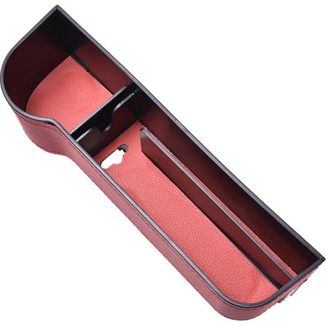 (rouge à gauche) Organisateur d'espace pour siège auto, compartiment de rangement latéral pour console centrale, boîte de rangement pour divers objets, attrape-téléphone, clés, cartes, stylo (1/5)