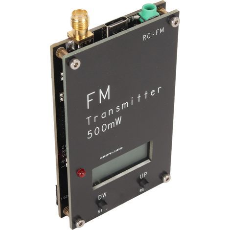 Émetteur FM 500 mW avec écran LCD 2000M 500 mW 88‑108 MHz stéréo avec port USB Type C (1/5)