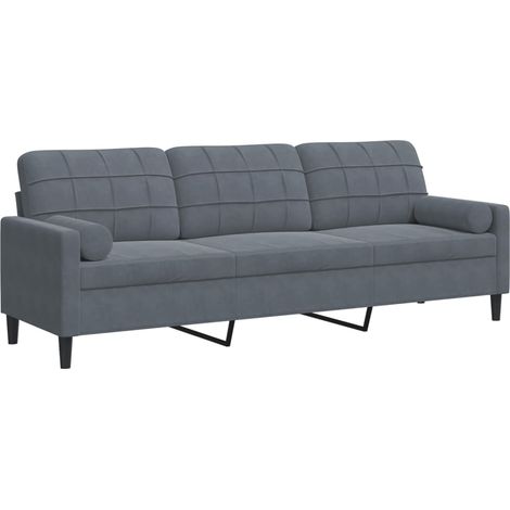 Maison Exclusive - Divano a 3 Posti con Cuscini Grigio Scuro 210 cm in Velluto