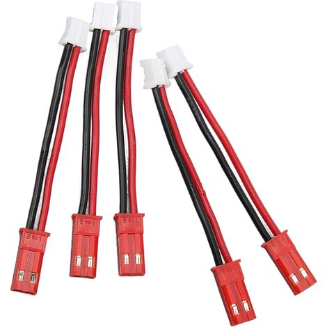 PH2.0 2P auf JST Stecker-Stecker Adapterkabel, RC-Akkuverlängerung für Axial SCX24 1/24 RC-Crawlerfahrzeug (5 Stück) (1/4)