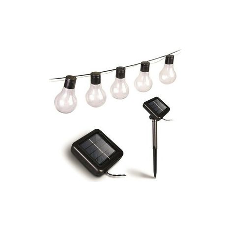Suprema CATENA LUMINOSA SOLARE, 10 led, 3W, mt. 5x10 luci, luce calda - 1 pezzo