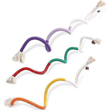 Lot de 3 Jouets à mâcher pour chat 70 cm - Jouets à mâcher à mâcher pour chaton en corde - Jouets à Herbe à chat pour Chats - Jouets d'intérieur pour chats - Amusants et engageants - Herbe à chat- Jou (1/5)