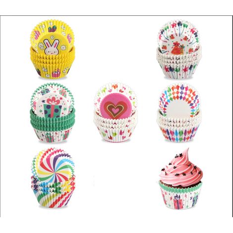 600 feuilles de papier sulfurisé, moules à pâtisserie antiadhésifs, papier à muffins arc-en-ciel (1/5)