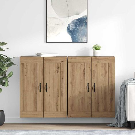 Mueble de pared 2 pcs Roble artesanal 69,5 x 34 x 90 cm