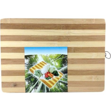 TrAdE Shop Traesio - Tagliere In Legno Per Pane In Bamboo 20 X 30 Cm Per Cucine Casa Viaggio -