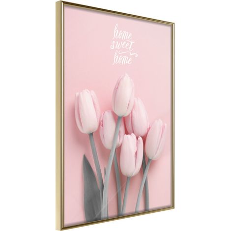 Affiche Murale Encadrée "Welcome Bouquet" 30 x 42 cm Or