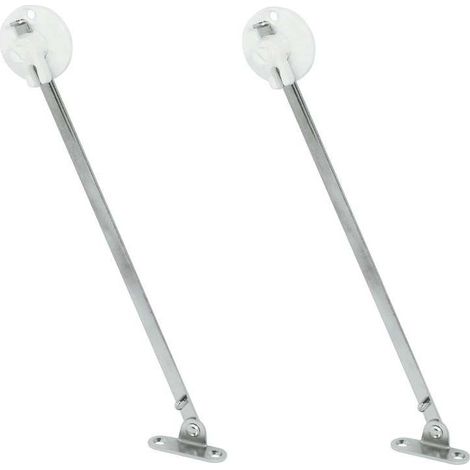 – Compas d'abattant à frein 275mm – Freinage réglable – Pour meubles en bois – Bloc d'arrêt inclus – Utilisable à gauche ou à droite (1/2)