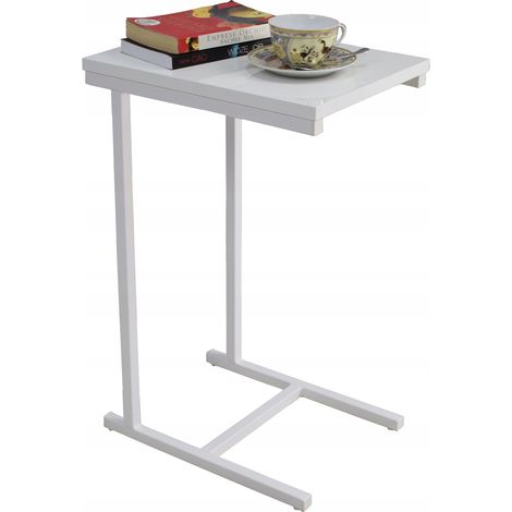 Table d'appoint EKO en profilés blanc mat et blanc brillant (1/5)