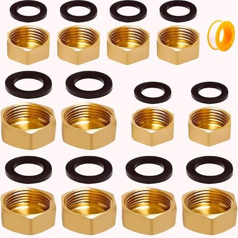 12 Pieces 20/27 15/21 Female Plug Brass Threaded Cap (1/5)