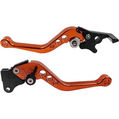 Lot de 2 poignées de frein et d'embrayage de moto en alliage usiné CNC de haute qualité, compatibles avec la modification de motos - Orange (1/5)