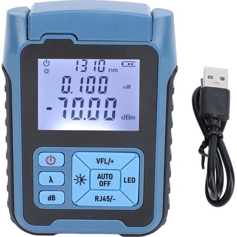 Compteur de puissance optique 5mw, testeur de lumière rouge Rechargeable de haute précision, outil de test d'atténuation de câble de Fiber optique 850 à 1650nm (1/5)