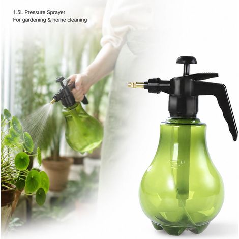 Spruzzatore a pressione da 1,5 litri - Flacone in plastica PP/PET - Regolabile, verde oliva, per giardino e casa (1/4)