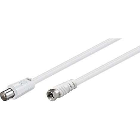 GOOBAY SAT-Antennenanschlusskabel F-Stecker/Koaxstecker, weiss, 1,5 m (1/3)