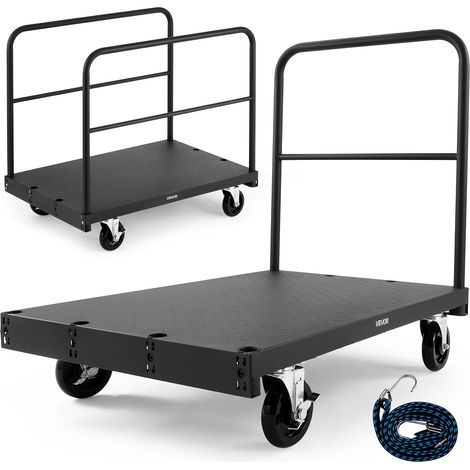 Chariot Porte-plaques de Plâtre, Charge 816,5 kg, Chariot Porte-panneaux de Cloisons Sèches Plateforme 914 x 610 mm avec Roulettes Pivotantes, Rampes Latérales, pour Transport, Usine, Entrepôt (1/5)